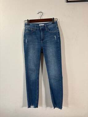 Lauren Conrad LC Skinny Ankle Destructed Raw Hem Jeans Size 0